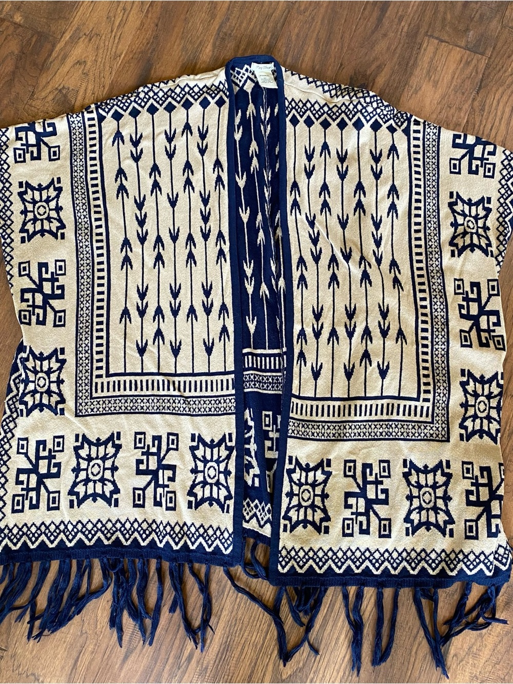 Flying Tomato Poncho with Blue Lace Tee